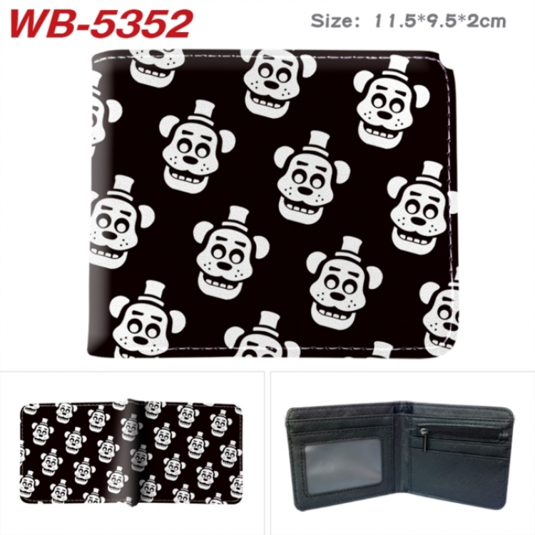 Five Nights at Freddys Animation color PU leather half fold wallet 11.5X9X2CM