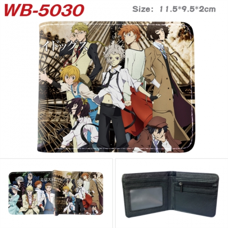 Bungo Stray Dogs Animation color PU leather half fold wallet 11.5X9X2CM