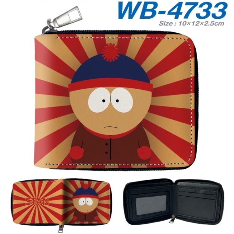 South Park Anime color short full zip folding wallet 10x12x2.5cm