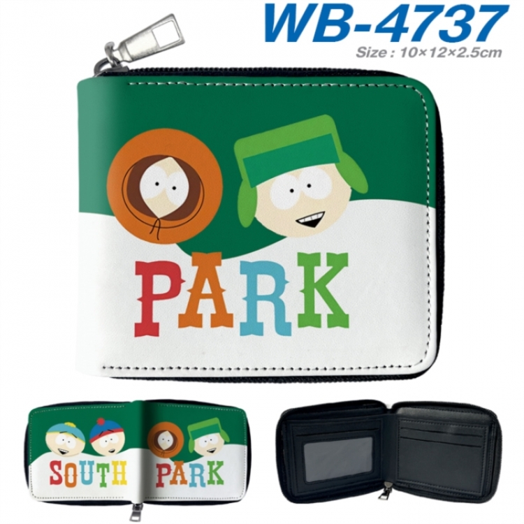 South Park Anime color short full zip folding wallet 10x12x2.5cm