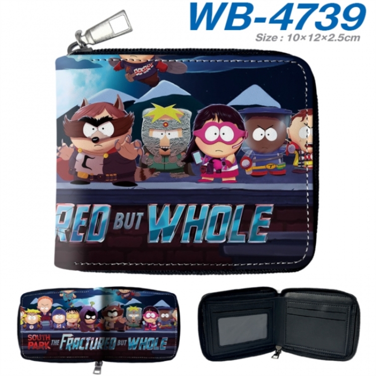 South Park Anime color short full zip folding wallet 10x12x2.5cm