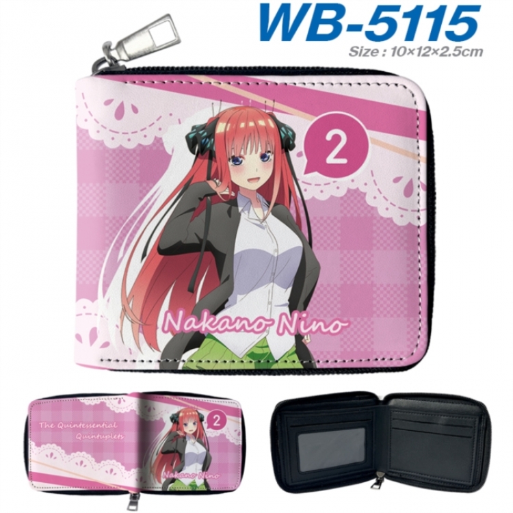 The Quintessential Qunintupiets Frosted Anime color short full zip folding wallet 10x12x2.5cm