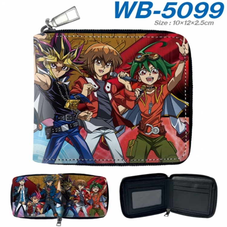 Yugioh Anime color short full zip folding wallet 10x12x2.5cm