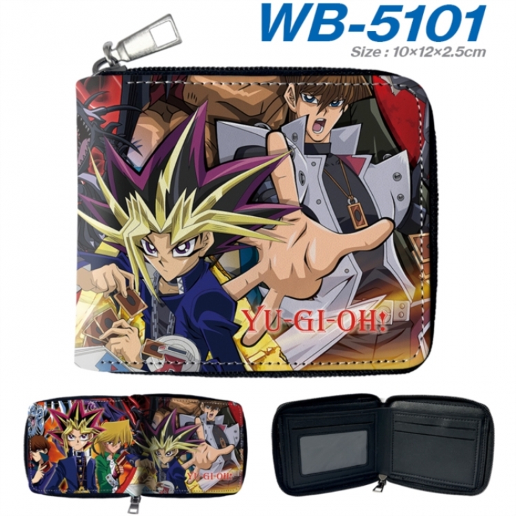 Yugioh Anime color short full zip folding wallet 10x12x2.5cm