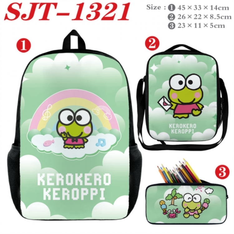 Lilo & Stitch Anime nylon canvas backpack pencil case crossbody bag three piece set 45x33x14cm
