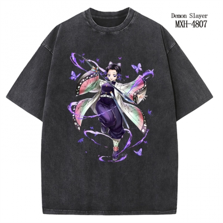 Demon Slayer Kimets Anime peripheral pure cotton washed and worn T-shirt from S to 4XL