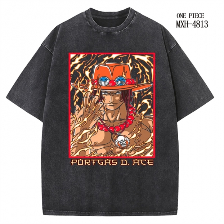 One Piece Anime peripheral pure cotton washed and worn T-shirt from S to 4XL