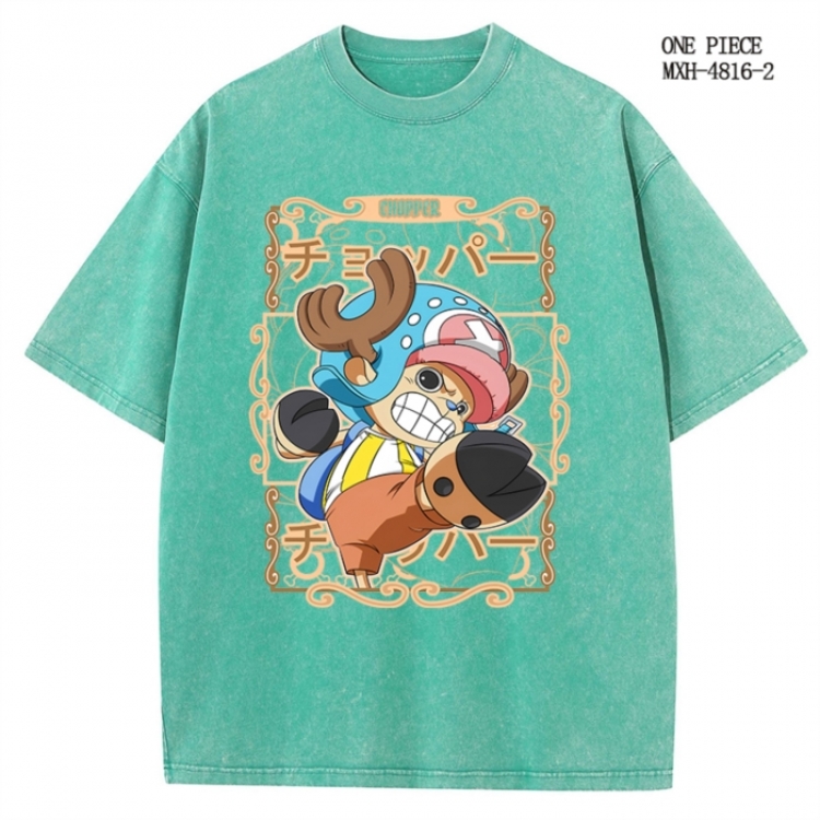 One Piece Anime peripheral pure cotton washed and worn T-shirt from S to 4XL