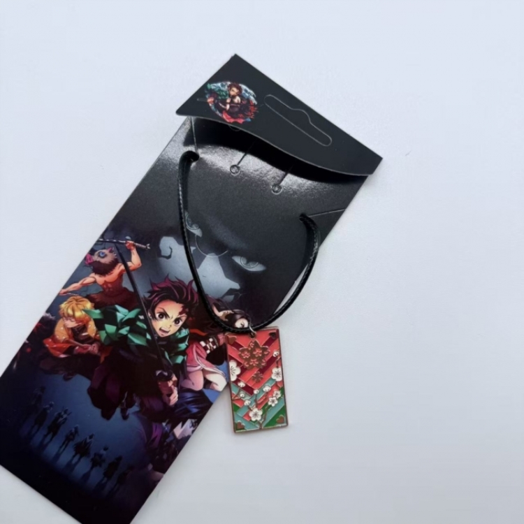 Demon Slayer Kimets Anime peripheral leather rope necklace pendant jewelry price for 5 pcs
