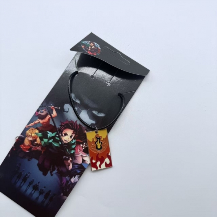 Demon Slayer Kimets Anime peripheral leather rope necklace pendant jewelry price for 5 pcs