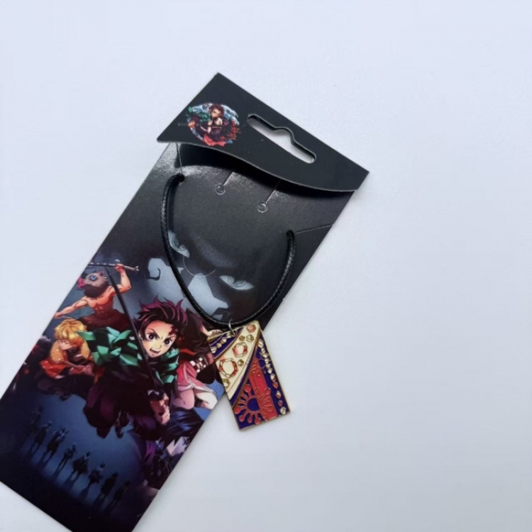 Demon Slayer Kimets Anime peripheral leather rope necklace pendant jewelry price for 5 pcs