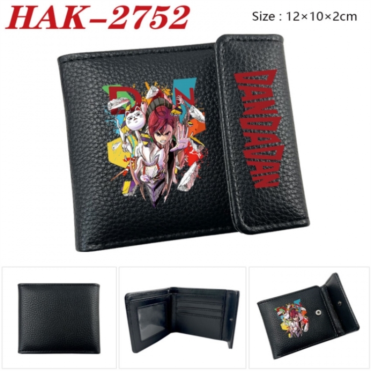DANDADAN Anime Litchi Pattern Hidden Buckle Half Fold Printed Wallet 12X10X2CM
