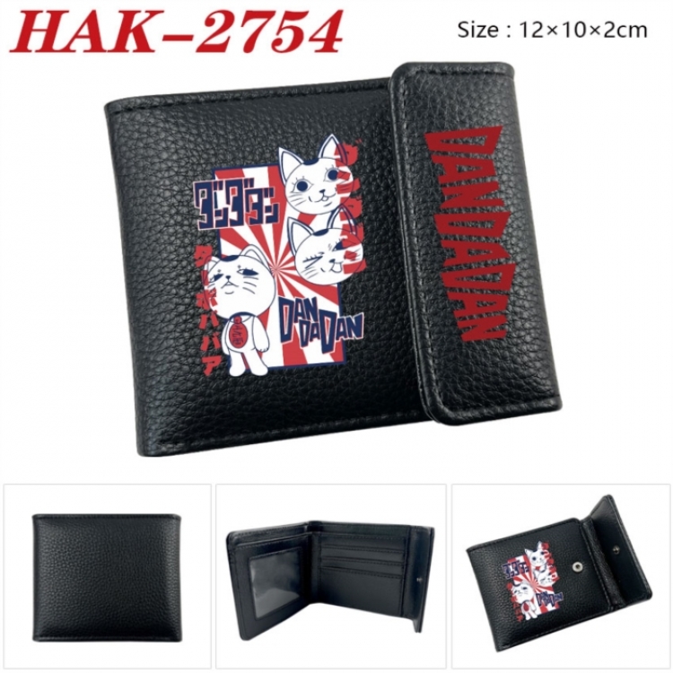 DANDADAN Anime Litchi Pattern Hidden Buckle Half Fold Printed Wallet 12X10X2CM