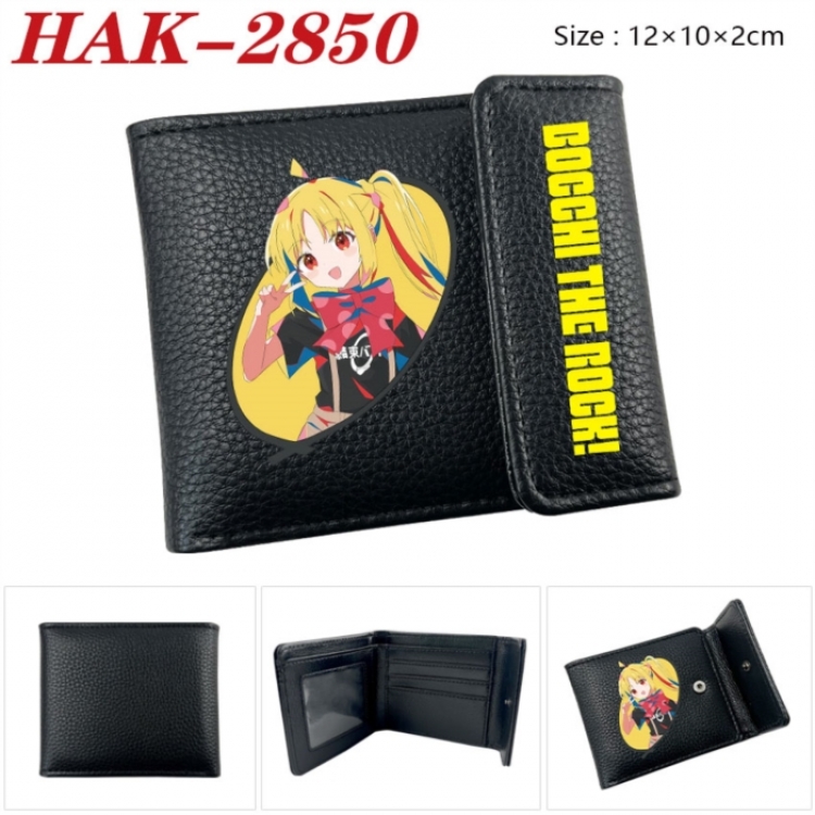 BOCCHI THE ROCK! Anime Litchi Pattern Hidden Buckle Half Fold Printed Wallet 12X10X2CM