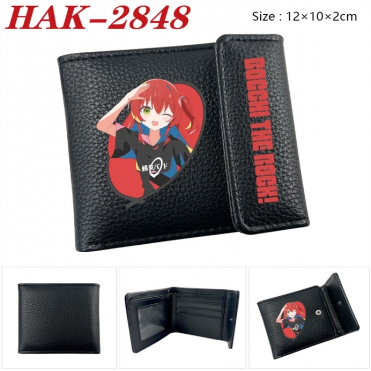 BOCCHI THE ROCK! Anime Litchi Pattern Hidden Buckle Half Fold Printed Wallet 12X10X2CM