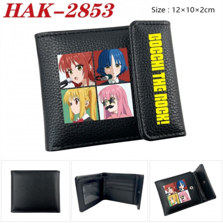 BOCCHI THE ROCK! Anime Litchi Pattern Hidden Buckle Half Fold Printed Wallet 12X10X2CM