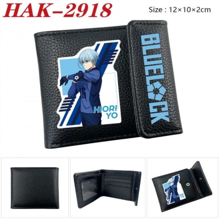 BLUE LOCK Anime Litchi Pattern Hidden Buckle Half Fold Printed Wallet 12X10X2CM
