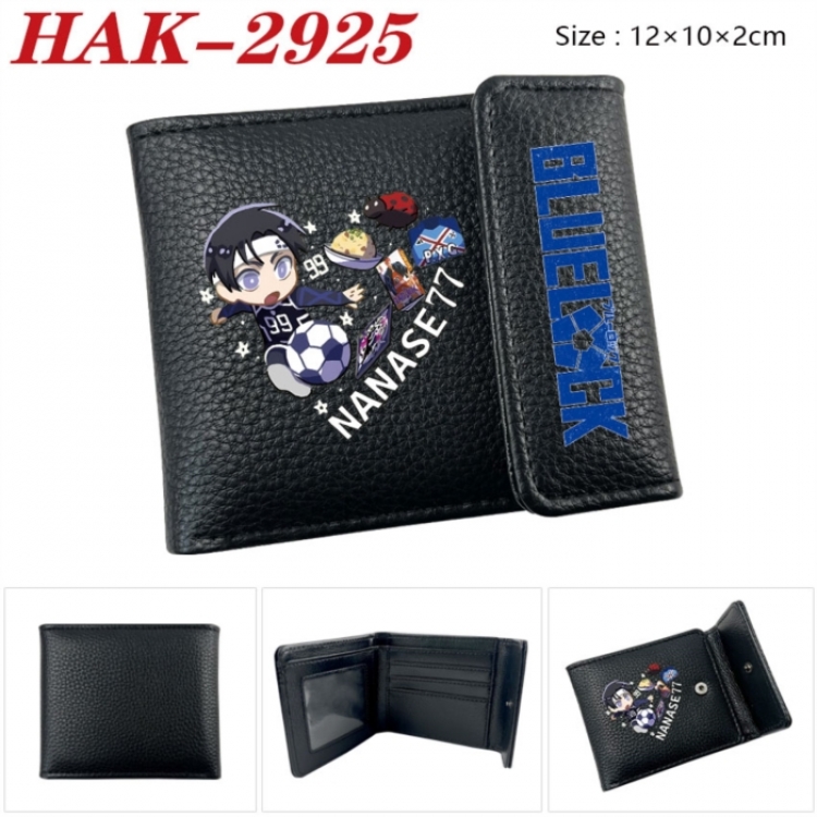 BLUE LOCK Anime Litchi Pattern Hidden Buckle Half Fold Printed Wallet 12X10X2CM