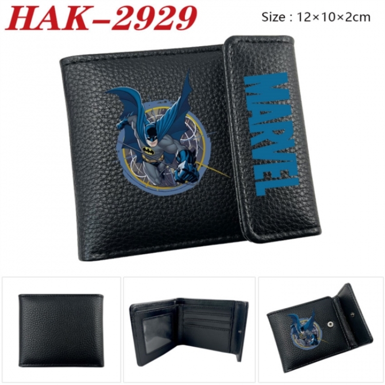 Marvel Anime Litchi Pattern Hidden Buckle Half Fold Printed Wallet 12X10X2CM
