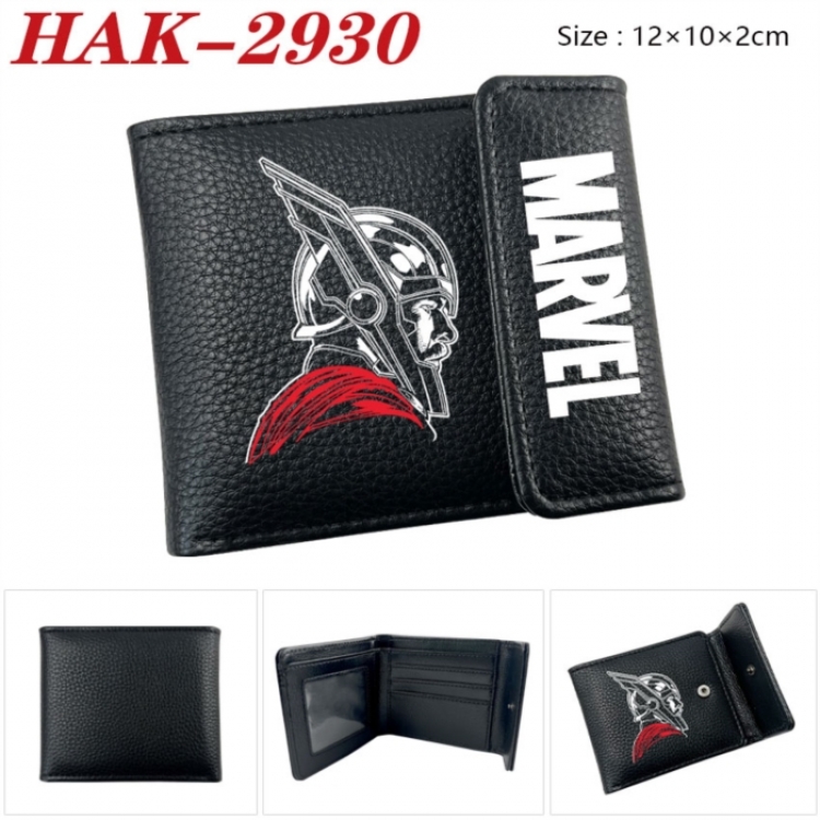 Marvel Anime Litchi Pattern Hidden Buckle Half Fold Printed Wallet 12X10X2CM
