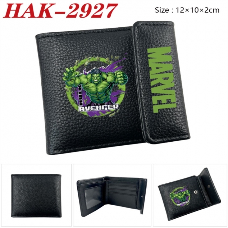 Marvel Anime Litchi Pattern Hidden Buckle Half Fold Printed Wallet 12X10X2CM
