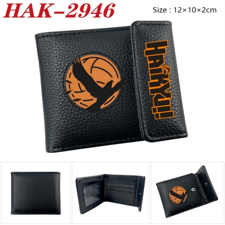 Haikyuu!! Anime Litchi Pattern Hidden Buckle Half Fold Printed Wallet 12X10X2CM