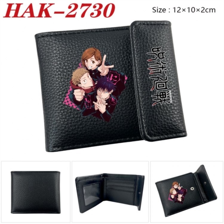 Jujutsu Kaisen Anime Litchi Pattern Hidden Buckle Half Fold Printed Wallet 12X10X2CM