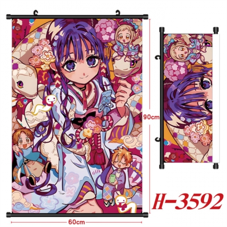 Toilet-bound Hanako-kun Anime Black Plastic Rod Canvas Painting Wall Scroll 60X90CM