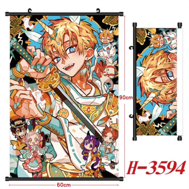 Toilet-bound Hanako-kun Anime Black Plastic Rod Canvas Painting Wall Scroll 60X90CM