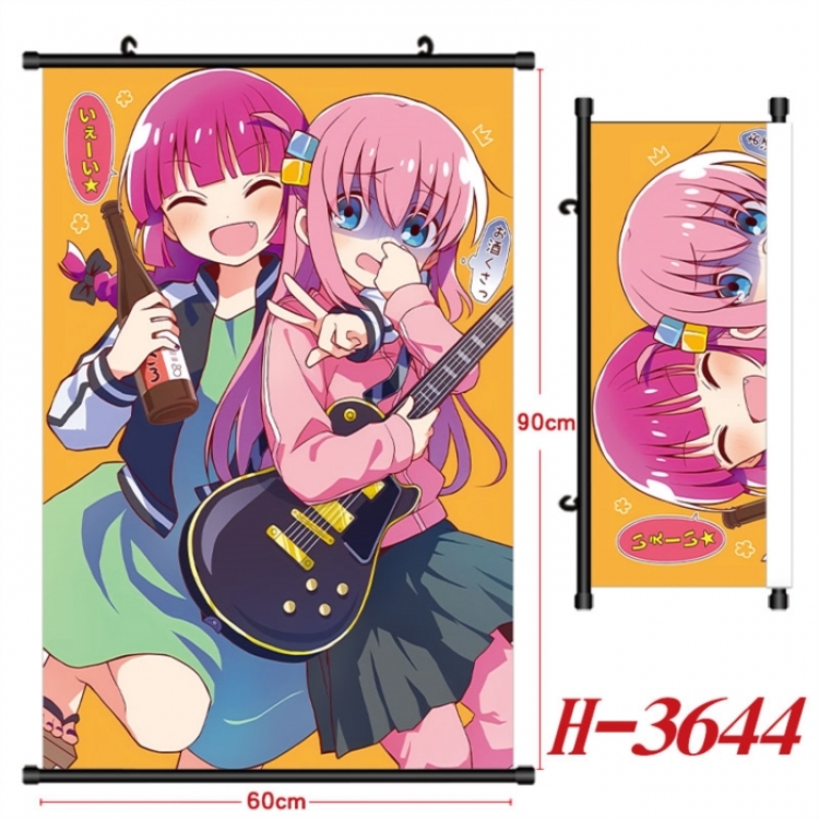 BOCCHI THE ROCK! Anime Black Plastic Rod Canvas Painting Wall Scroll 60X90CM