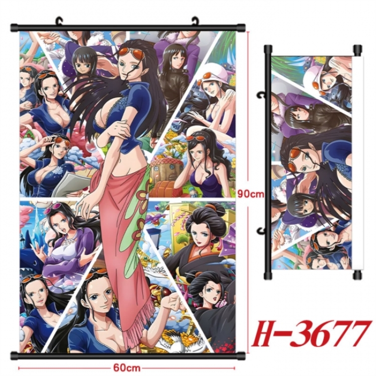  One Piece Anime Black Plastic Rod Canvas Painting Wall Scroll 60X90CM