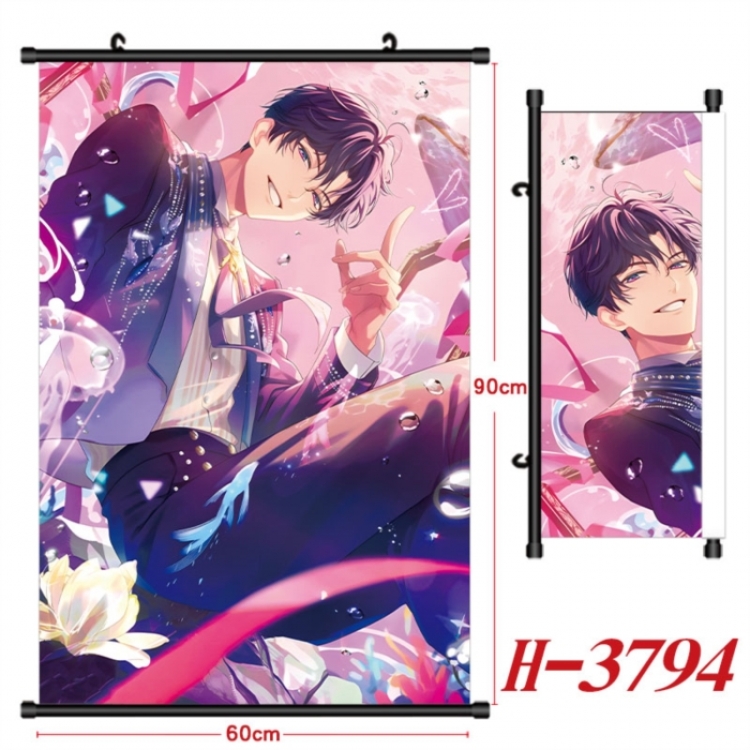 Love and Deepspace Anime Black Plastic Rod Canvas Painting Wall Scroll 60X90CM