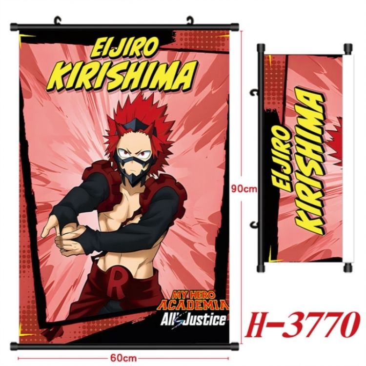 My Hero Academia Anime Black Plastic Rod Canvas Painting Wall Scroll 60X90CM