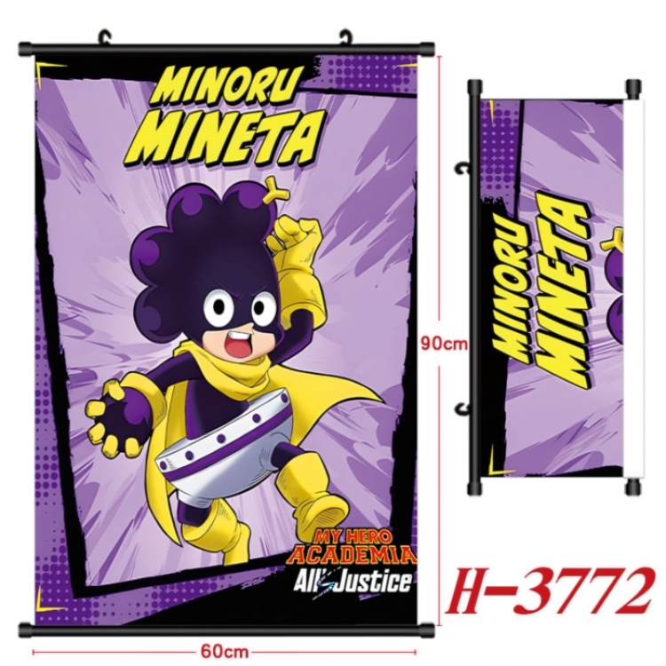 My Hero Academia Anime Black Plastic Rod Canvas Painting Wall Scroll 60X90CM