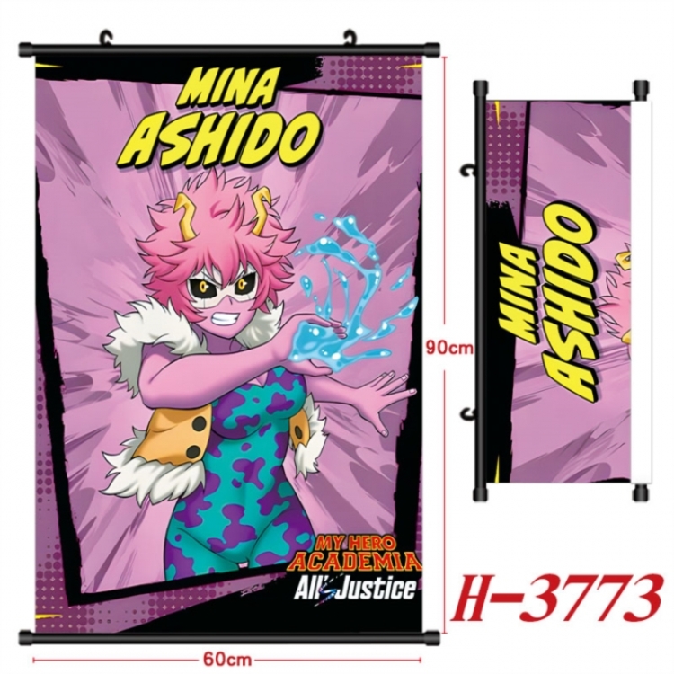 My Hero Academia Anime Black Plastic Rod Canvas Painting Wall Scroll 60X90CM