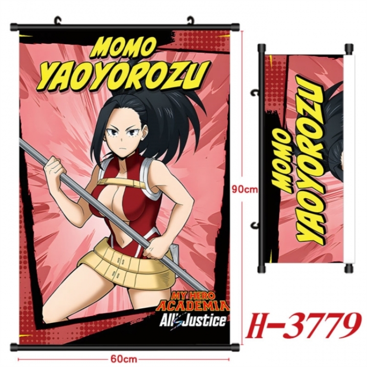 My Hero Academia Anime Black Plastic Rod Canvas Painting Wall Scroll 60X90CM