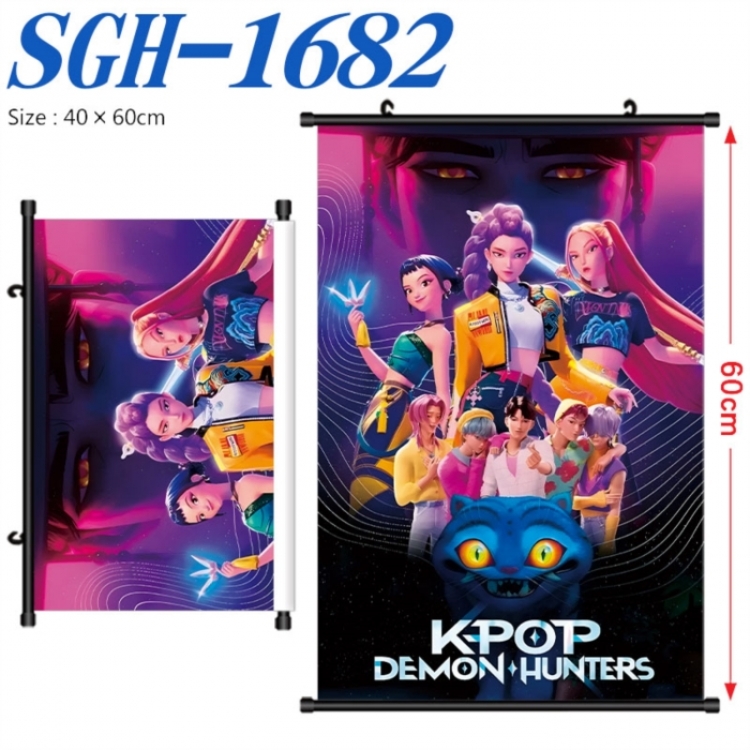 K-Pop Demon Hunters Anime digital printed pole style hanging picture Wall Scroll 40x60cm