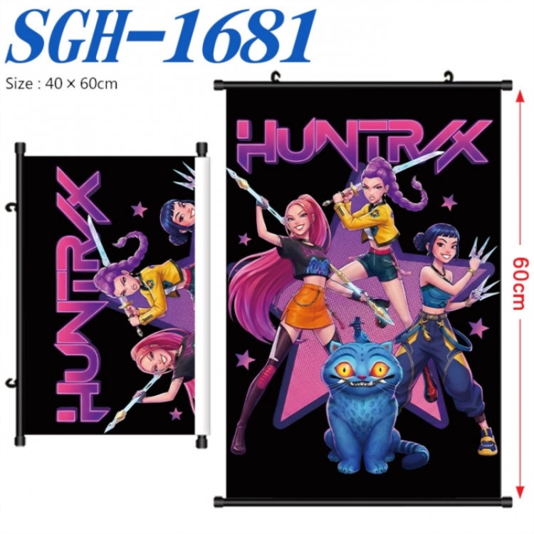 K-Pop Demon Hunters Anime digital printed pole style hanging picture Wall Scroll 40x60cm