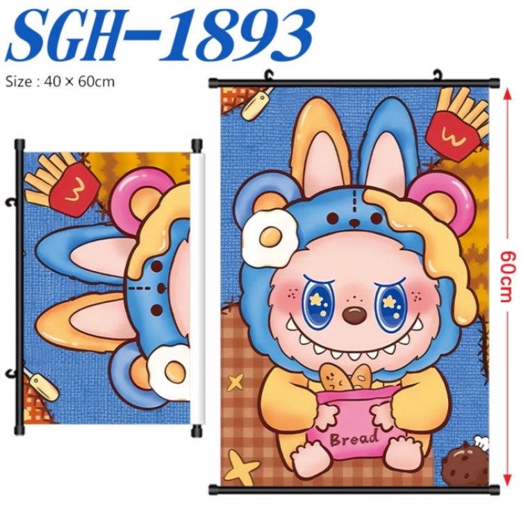 Labubu Anime digital printed pole style hanging picture Wall Scroll 40x60cm