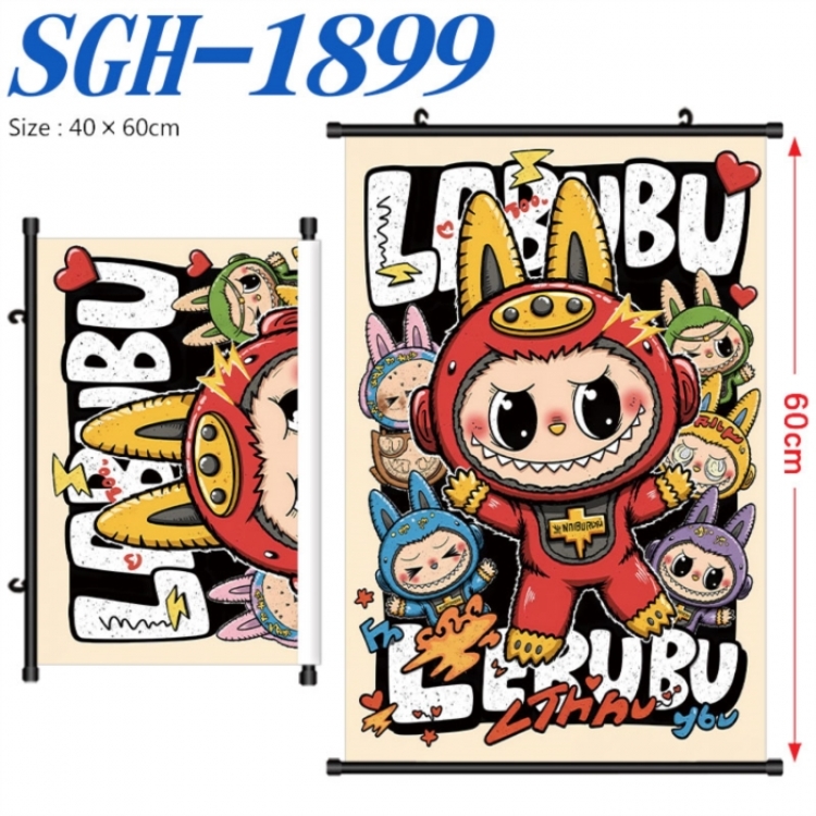 Labubu Anime digital printed pole style hanging picture Wall Scroll 40x60cm