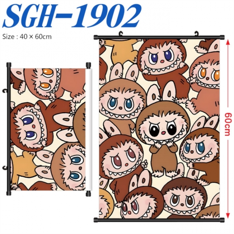 Labubu Anime digital printed pole style hanging picture Wall Scroll 40x60cm