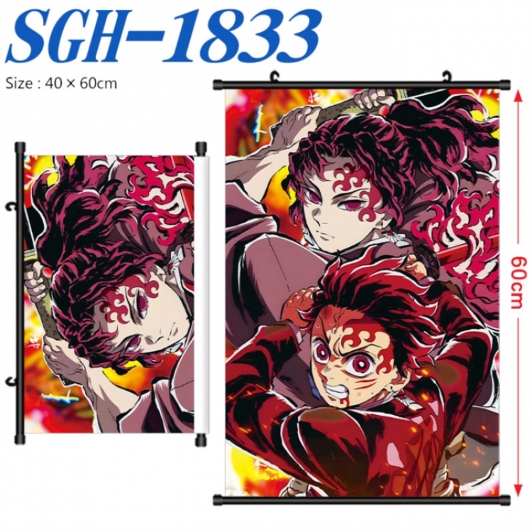 Demon Slayer Kimets Anime digital printed pole style hanging picture Wall Scroll 40x60cm