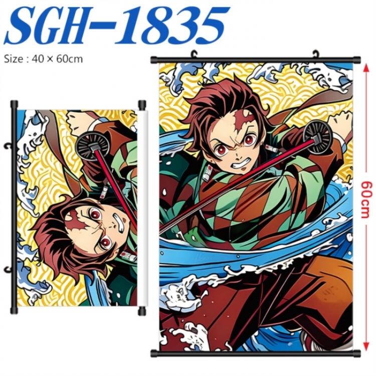 Demon Slayer Kimets Anime digital printed pole style hanging picture Wall Scroll 40x60cm