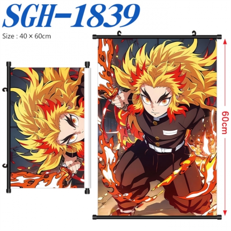 Demon Slayer Kimets Anime digital printed pole style hanging picture Wall Scroll 40x60cm