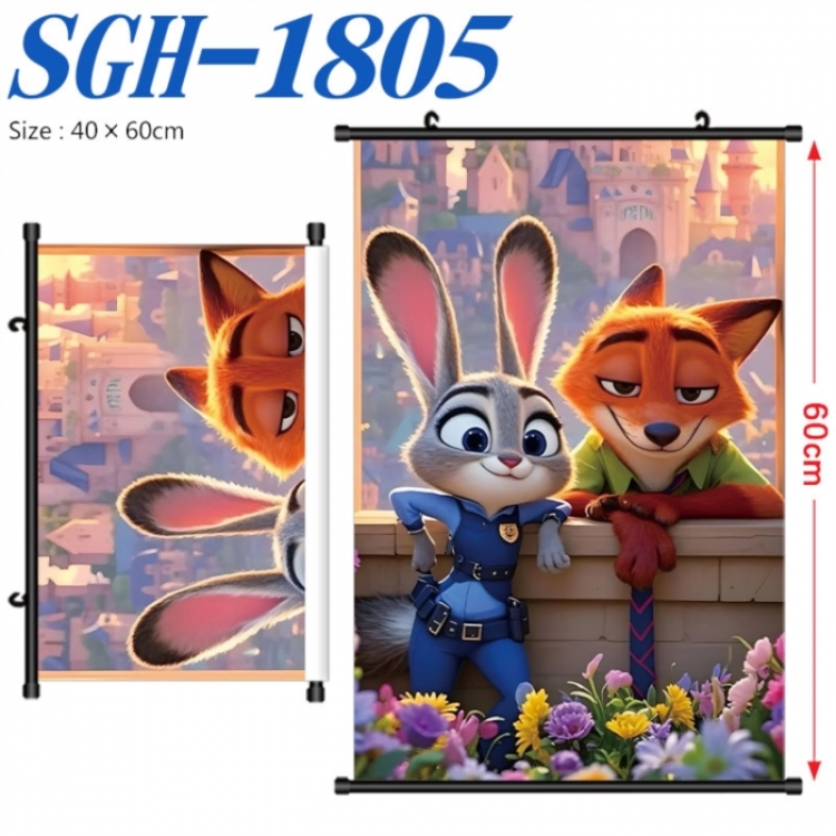 Zootopia Anime digital printed pole style hanging picture Wall Scroll 40x60cm