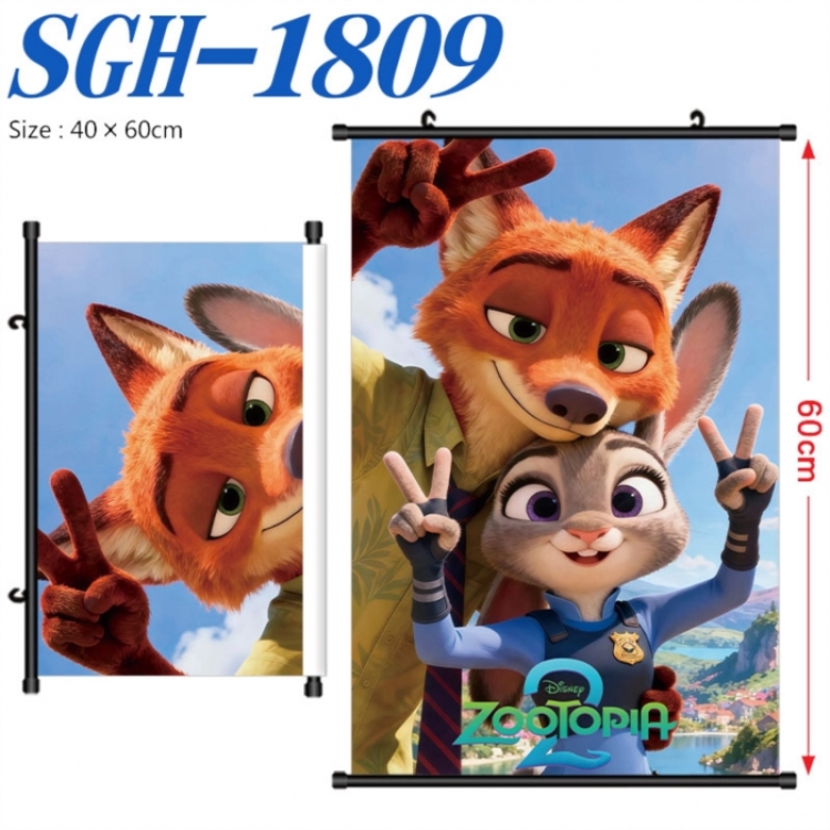 Zootopia Anime digital printed pole style hanging picture Wall Scroll 40x60cm