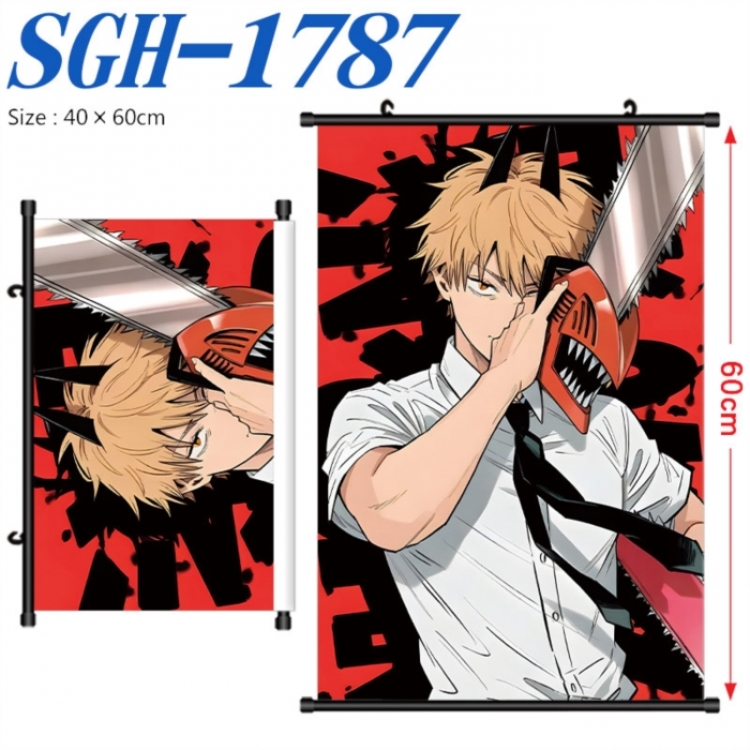 Chainsaw Man Anime digital printed pole style hanging picture Wall Scroll 40x60cm
