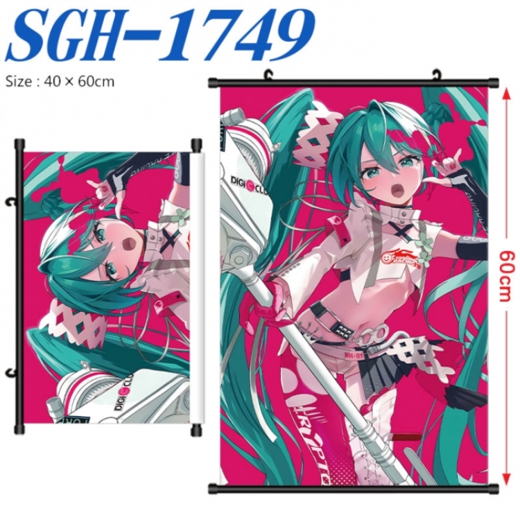 Hatsune Miku Anime digital printed pole style hanging picture Wall Scroll 40x60cm