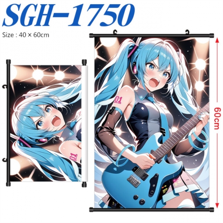 Hatsune Miku Anime digital printed pole style hanging picture Wall Scroll 40x60cm