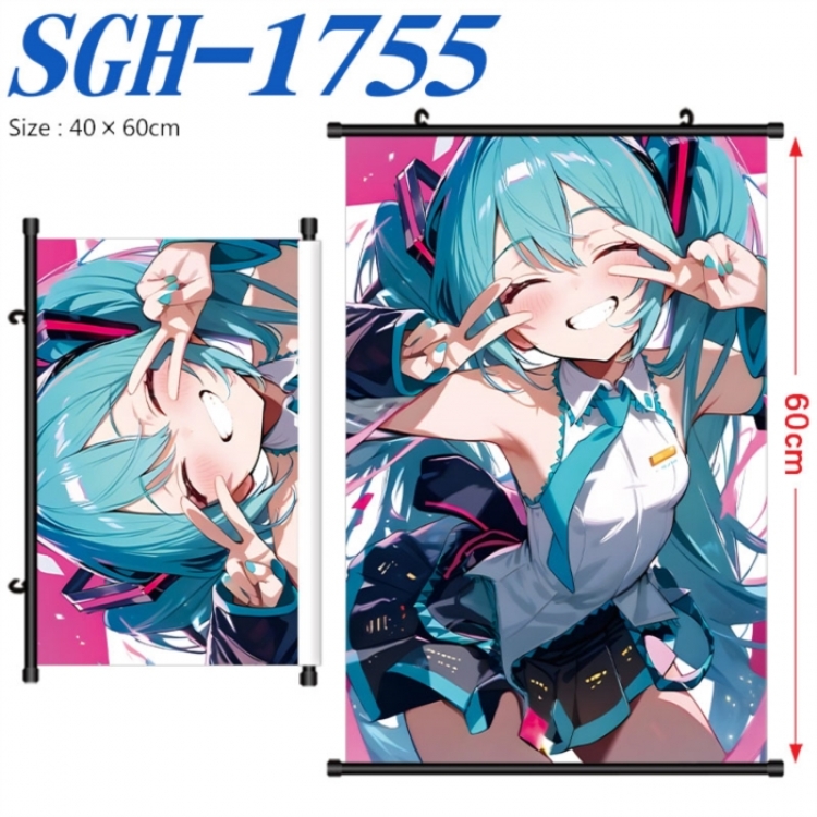 Hatsune Miku Anime digital printed pole style hanging picture Wall Scroll 40x60cm
